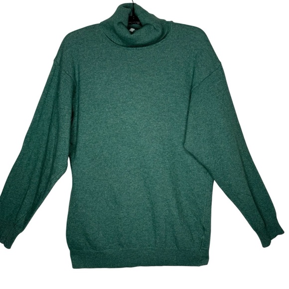German Made Women’s Sea Foam Green Wool Cashmere Turtleneck Sweater Size 36 38 M - Picture 3 of 15
